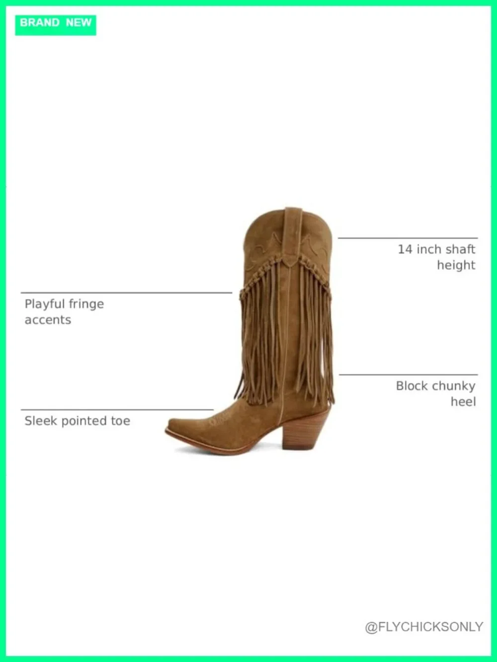 Women's Mid Calf Fringe Cowgirl Boots Snip Toe Chunky Heel Western Festival